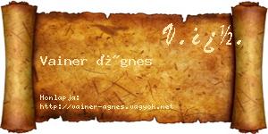 Vainer Ágnes névjegykártya